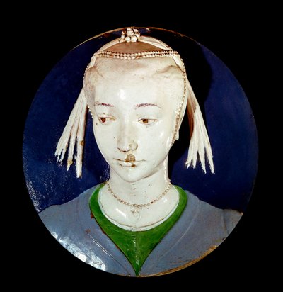 Andrea della Robbia tarafından pişmiş toprak dekorlu genç yabancı Tondo