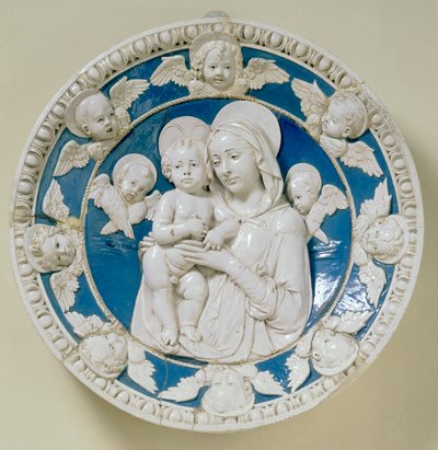 Madonna ve Çocuk ile Yuvarlak by Andrea Della Robbia