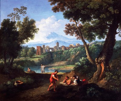 Manzara, Andrea Locatelli (1695-1741), tuval üzerine yağlı boya, 61x73 cm. by Andrea Locatelli