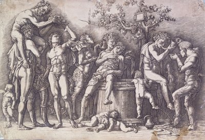 Şarap Presli Bir Bacchanal, c. 1475 by Andrea Mantegna