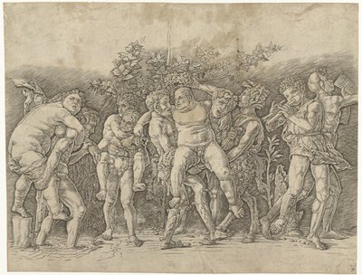 Bacchanaal Silenus ile tanıştı by Andrea Mantegna