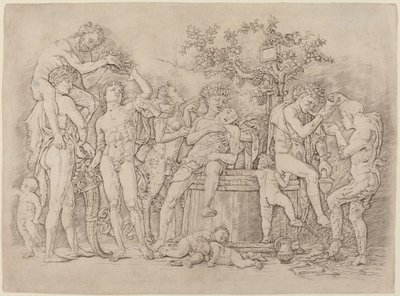 Şarap Kabı ile Bacchanal by Andrea Mantegna