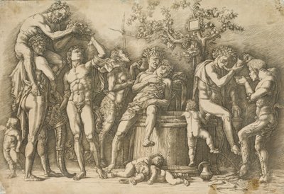 Şarap Tekneli Bacchanal, c.1470-90 (gravür ve kuru nokta) by Andrea Mantegna