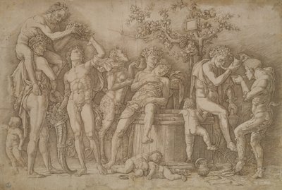 Şarap fıçısı ile Bacchanal, 1470-90 by Andrea Mantegna