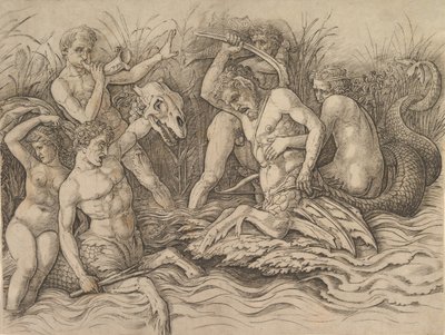 Deniz Tanrıları Savaşı Bir frizin sağ kısmı, yak. 1485-88. by Andrea Mantegna
