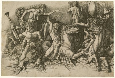 Deniz Tanrıları Savaşı [sol yarı] by Andrea Mantegna