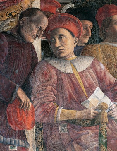 Ludovico Gonzaga ve danışman Marsilio Andreasi, Andrea Mantegna