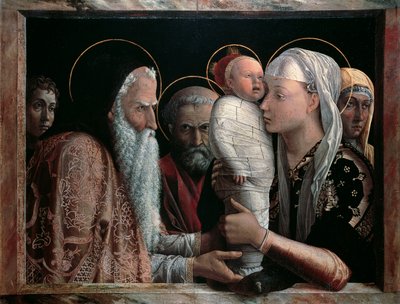 Tapınakta sunum Andrea Mantegna (1431-1506), tuval üzerine tempera, 67x86 cm by Andrea Mantegna