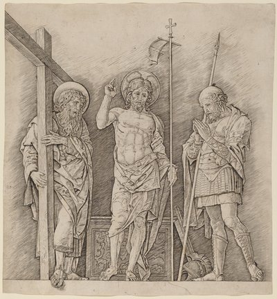 Aziz Andrew ve Longinus arasında Yükselen Mesih by Andrea Mantegna