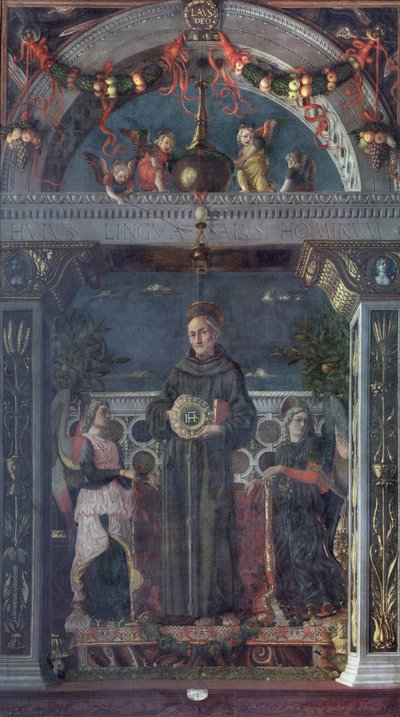 Melekler ile Siena Aziz Bernardino by Andrea Mantegna