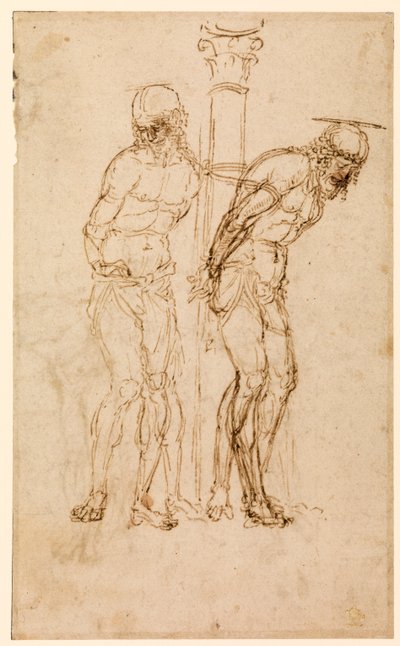 Christ at the Column (recto), c.1460-65 (kağıt üzerinde kalem ve mürekkep) [ayrıca bkz. 5934516] by Andrea Mantegna