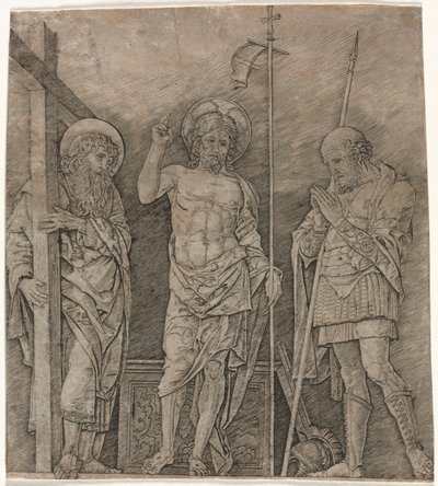 Aziz Andrew ve Longinus arasındaki Yükselen Mesih by Andrea Mantegna