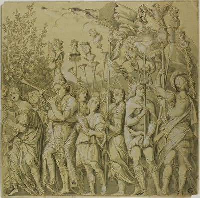 Julius Caesar'ın Zaferleri: Tuval No. VII by Andrea Mantegna