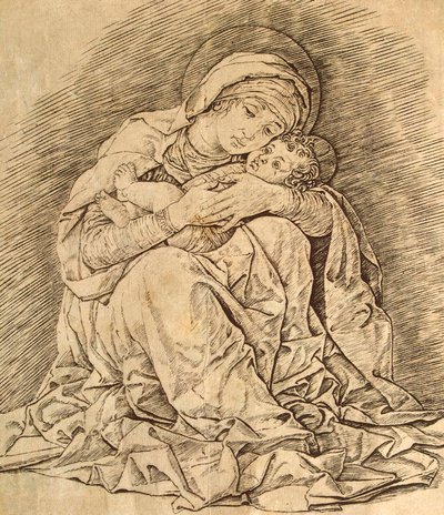 Bakire ve çocuk. by Andrea Mantegna