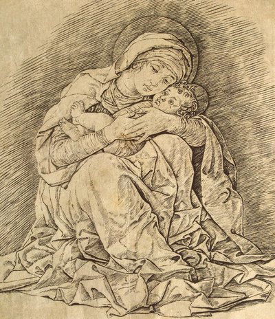 bakire ve çocuk by Andrea Mantegna