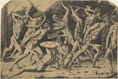 Çıplak Adamların Savaşı by Andrea Mantegna or School after Antonio del Pollaiuolo