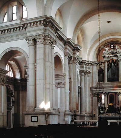ನೇವ್‌ನ ಆಂತರಿಕ ನೋಟ, 1566-80 ಟರ್ಕ್ by Andrea Palladio