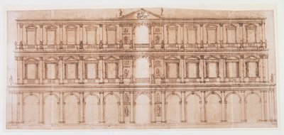Palazzo Ducale, Venedik (kağıt üzerine kalem ve mürekkep) by Andrea Palladio