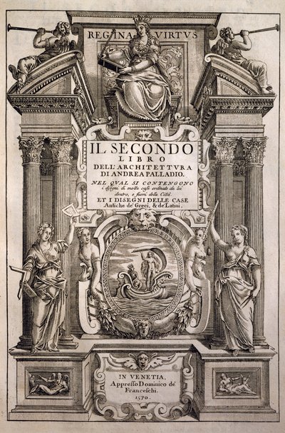 Dört mimarlık kitabının başlık sayfası, Kitap II by Andrea Palladio