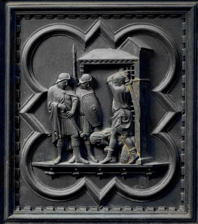 Vaftizci Yahya'nın Kafasının Kesilmesi, San Giovanni Vaftizhanesinin Güney Kapılarının on altıncı paneli, 1336 (bronz) by Andrea Pisano