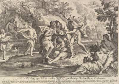 Bacchus, Merkür tarafından Perilerin bakımına verilen bir çocuk olarak. by Andrea Procaccini