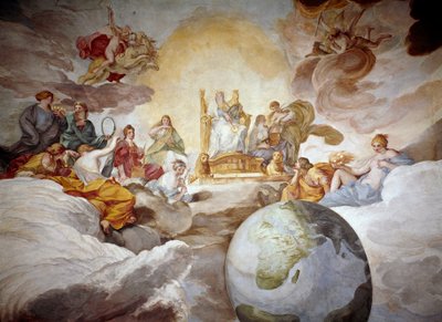 İlahi Bilgi Alegori. Fresk Andrea Sacchi (1599-1661) 1629-1633 Palazzo Barberini, Ulusal Antik Sanat Galerisi Roma by Andrea Sacchi