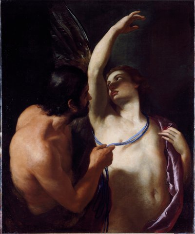 Icarus ve Dedale (Icarus ve Daedalus) Andrea Sacchi (1599-1661) tarafından 17. yüzyıl Genleri, Musei di Strada Nuova (eski Palazzo Rosso) tarafından boyama by Andrea Sacchi