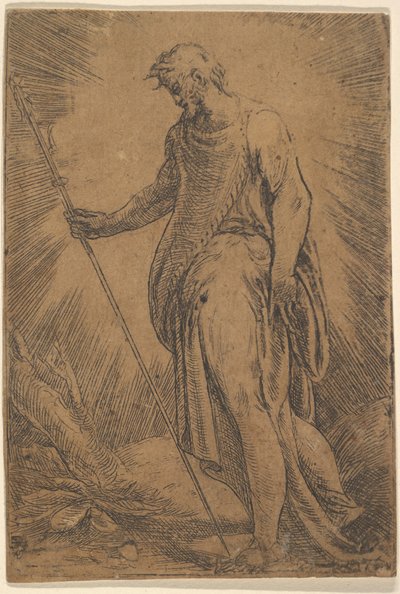 Sola bakan bir asa tutan bir havari, ca. 1540-60. by Andrea Schiavone