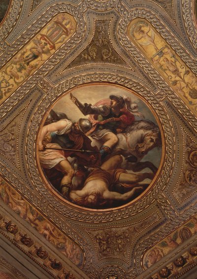 Silah Gücü, kütüphanenin tavanından, 1556 by Andrea Schiavone