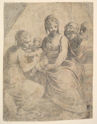 Azizler eşliğinde Bakire ve Çocuk, ca. 1540-50. by Andrea Schiavone