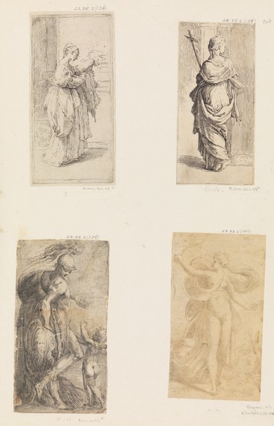 İki kadın, Mars ve Aşk Tanrısı, Diana, ca. 1536-38 . by Andrea Schiavone
