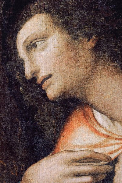Manastır (Tongelo Manastırı). Tablo. Geçen akşam yemeği. 1506-1507. Detay (resim) by Andrea Solario