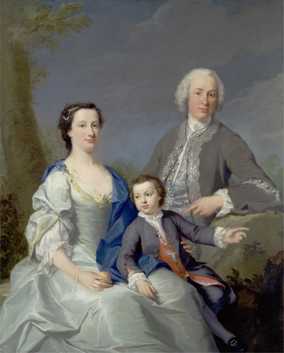 Sir Robert ve Lady Smyth, oğulları Hervey ile, c.1738-39 (tuval üzerine yağlı boya) by Andrea Soldi