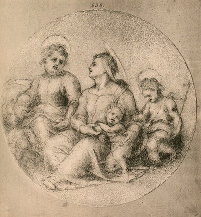 Bebek Aziz John ile Kutsal Aile by Andrea del Sarto
