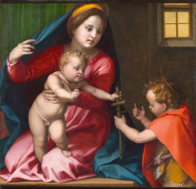 Vaftizci Yahya ile Madonna ve Çocuk, yaklaşık 1528 (panelde yağlı boya) by Andrea del Sarto