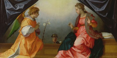 Müjde, 1528 (panelde mizaç) by Andrea del Sarto