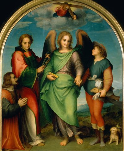 Tobias, St Lawrence ve Donör ile Başmelek Raphael, Leonardo di Lorenzo Morelli, 1512 by Andrea del Sarto