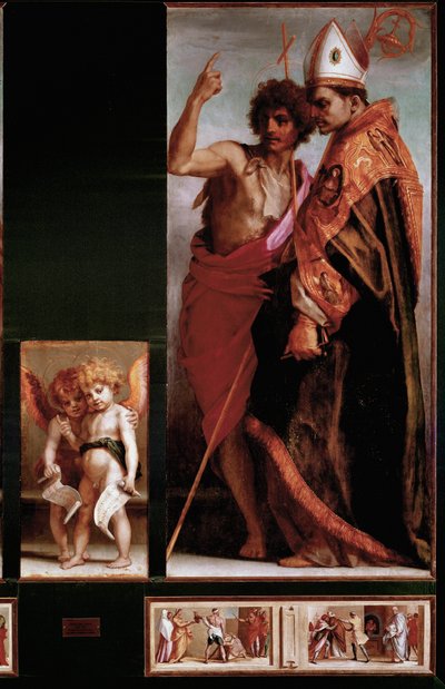 Vallombrosa Altarpiece: st John Baptist ve st Bernard degli Uberti, yan paneller. (paneldeki yağ by Andrea del Sarto
