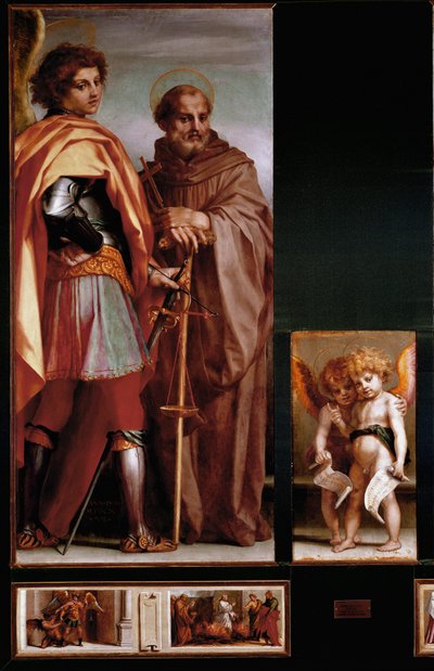 Vallombrosa Altarpiece: st Michael ve Giovanni Gualberto, yan paneller. (paneldeki yağ by Andrea del Sarto