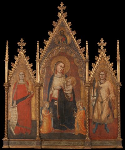 Bakire ve Çocuk ile Üç Parçalı ve Aziz Mary Magdalene ve Ansanus by Andrea di Cione named Orcagna