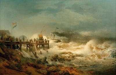 Bir vapurun kalkışı by Andreas Achenbach