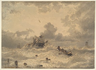 Denizde Fırtına by Andreas Achenbach