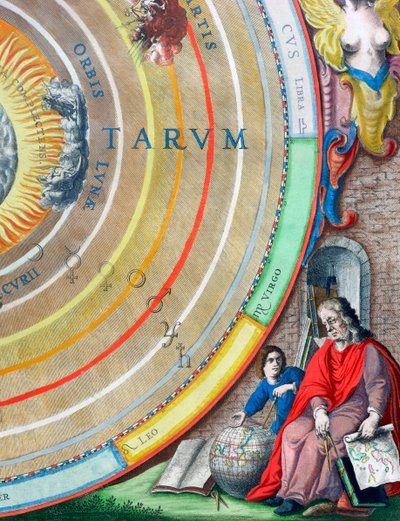 Bir astronom, gezegenlerin haritasından detay, 1660-1661 by Andreas Cellarius