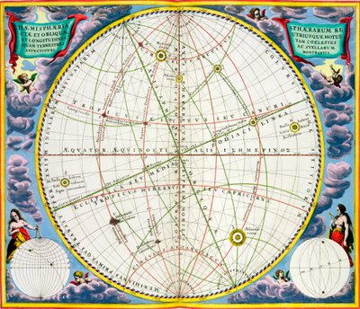 Dünya ve Gezegenlerin hareketlerini gösteren harita, 1660-1661 by Andreas Cellarius