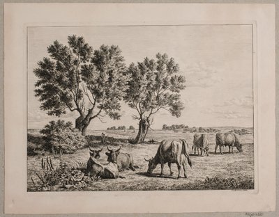 Sığır otlayan manzara by Andreas Peter Madsen