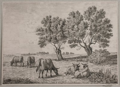 Sığır otlayan manzara by Andreas Peter Madsen
