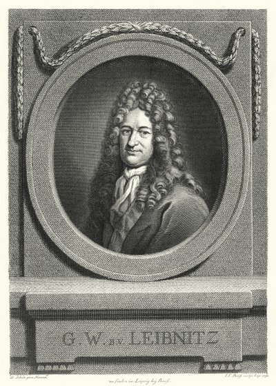 Gottfried Wilhelm Leibniz, Alman filozof, matematikçi ve bilge (gravür) by Andreas Scheits