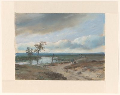 bataklık manzarası by Andreas Schelfhout (signed by artist)