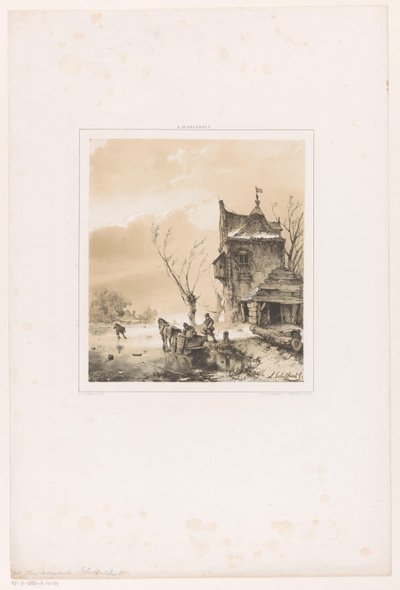 Erkekler yük kızağı dolu by Andreas Schelfhout