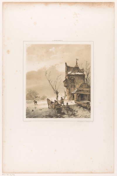 Erkekler yük kızağı dolu by Andreas Schelfhout